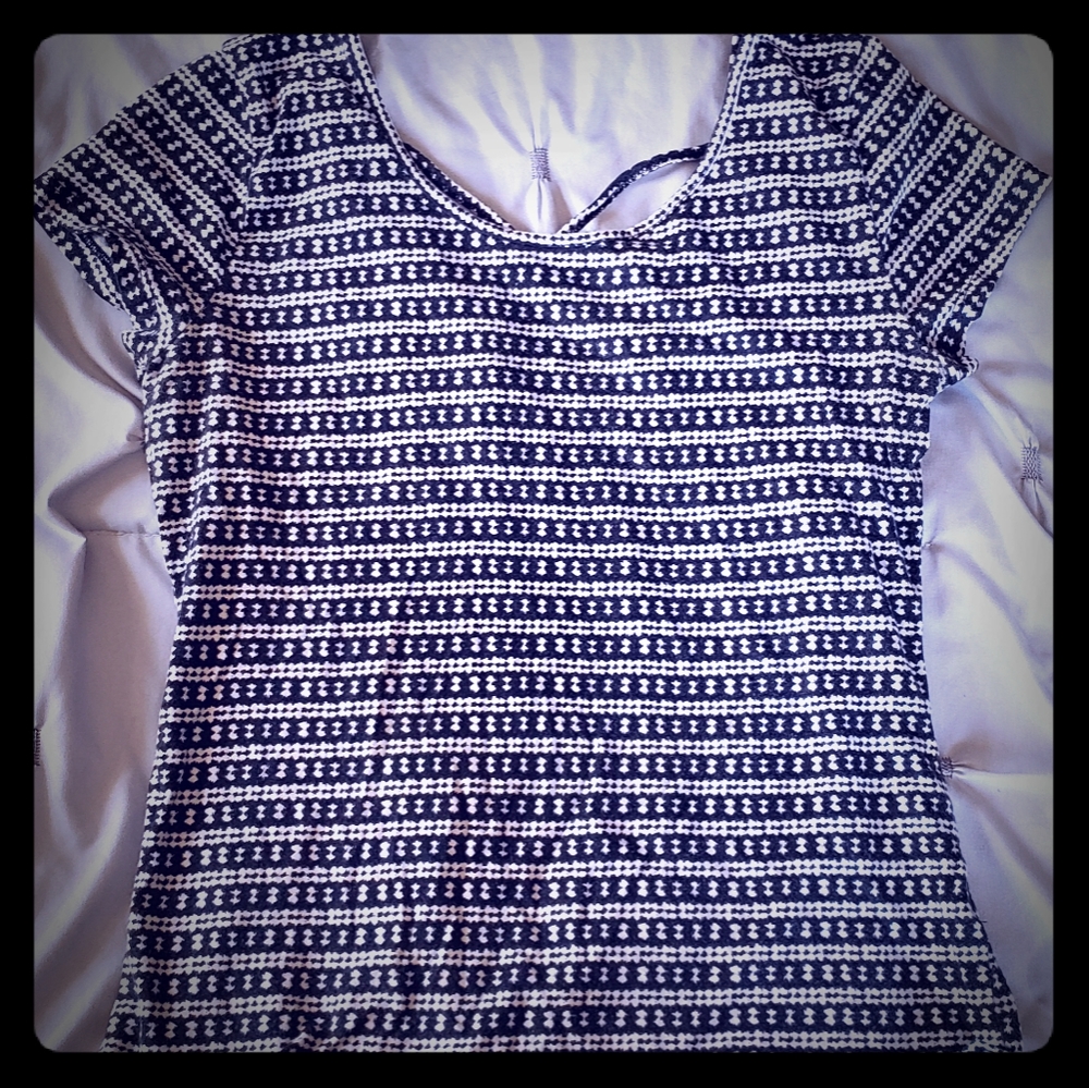 Map to mars  tee shirt with criss cross back